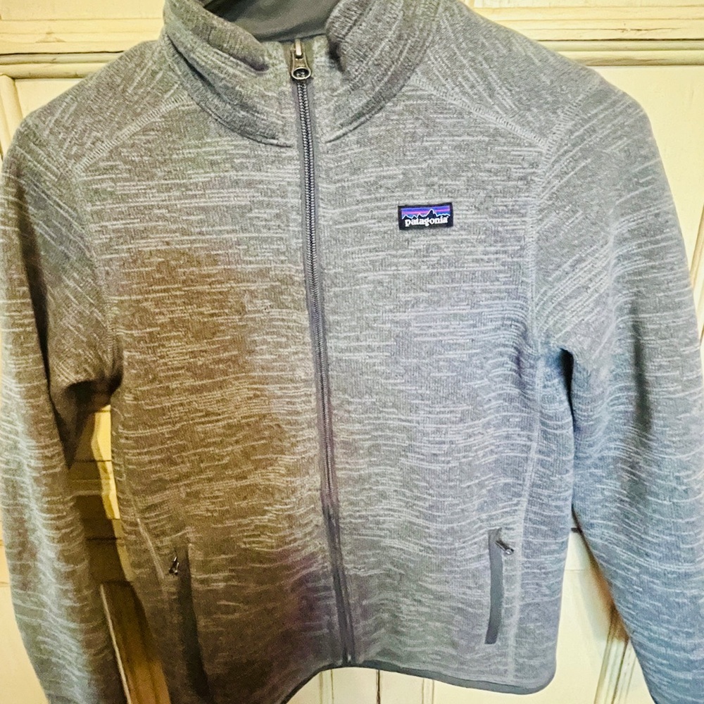 Patagonia Gray Fleece Jacket with Standing Collar Size Youth Large/12